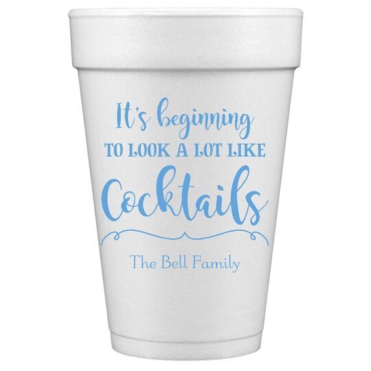 It's Beginning To Look A Lot Like Cocktails Styrofoam Cups
